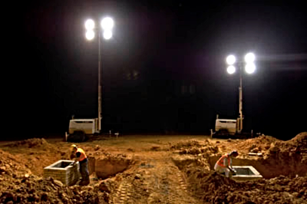 Lighting equipment on construction sites